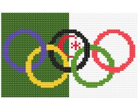 (image for) xst Algeria, flag, olympic rings, needlework, embroidery