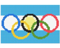 (image for) xst Argentina flag and olympic rings needlework, cross stitch