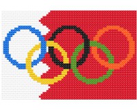 (image for) xst Bahrain flag and olympic rings keepsake cross stitch pattern