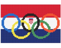 (image for) xst Croatia flag and olympic rings cross stitch pattern