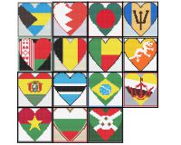 (image for) Heart flags, countries that begin with the letter B