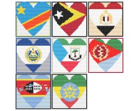 (image for) Heart flags, countries that begin with the letters D and E