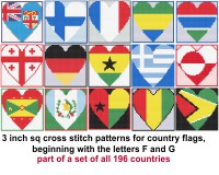 (image for) Heart flags, countries that begin with the letters F and G