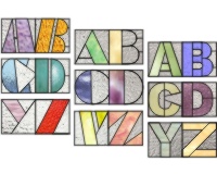 three fonts, stained glass patterns, A to Z, pdf download