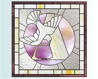 dove and letter stained glass pattern