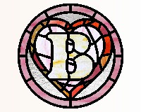 (image for) Alphabet broken hearts "B" round