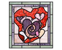 stained glass hearts abstract with letter C