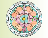 rose of sharon ornamental alphabet letter A mandala