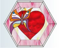 (image for) Butterfly hexagon heart