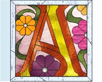 ornamental alphabet stained glass pattern letter A