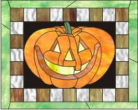 Halloween - Scary pumpkin 2008a stained glass pattern of scary pumpkin ...