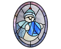 snowman alphabet childrens custom stained glass pattern