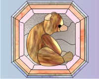 snuffles bear teddy bear pattern for stained glass